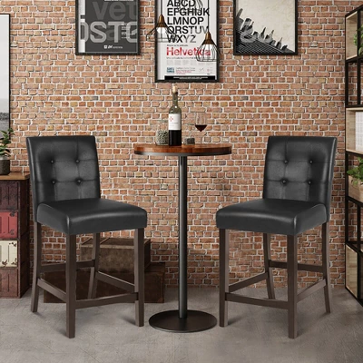 Tangkula Set Of 4 Bar Stools 25inch Counter Height Barstool Pub Chair Rubber Wood Black 3 Tangkula Set Of 4 Bar Stools 25inch Counter Height Barstool Pub Chair Rubber Wood Black