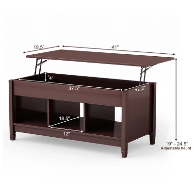 Tangkula Multifunctional Modern Lift Top Coffee Table Desk Dining Furniture 5 Tangkula Multifunctional Modern Lift Top Coffee Table Desk Dining Furniture - Image 3