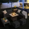 Tangkula 9 Pieces Outdoor PE Rattan Wicker Sectional Sofa With 42" Gas Fire Pit Table Space-Saving Patio Conversation Set With Storage Box Black/Grey/Navy/Red/Turquoise/Off White 2 Tangkula 9 Pieces Outdoor PE Rattan Wicker Sectional Sofa With 42" Gas Fire Pit Table Space-Saving Patio Conversation Set With Storage Box Black/Grey/Navy/Red/Turquoise/Off White -Tangkula GUEST 529dd07b 75c9 442d b3c7 1542da3af043