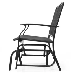 Tangkula 2 Person Swing Glider Bench Patio Rocking Lounge Chair W/Steel Frame For Garden Backyard Balcony Gray/Black -Tangkula GUEST 52a5c341 5662 40c7 9703 1ba5de201e67