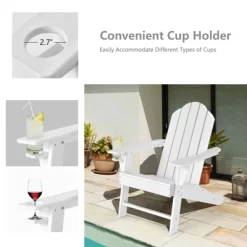 Tangkula Patio 3PCS Adirondack Chair Side Table Set Outdoor Chair Set With End Table Weather Resistant Cup Holder For Backyard Garden White 10 Tangkula Patio 3PCS Adirondack Chair Side Table Set Outdoor Chair Set With End Table Weather Resistant Cup Holder For Backyard Garden White -Tangkula GUEST 5304c282 f0e2 4f49 85e7 935a558d71d7