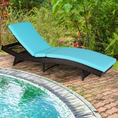 Tangkula Patio Adjustable Rattan Chaise Lounge Chair Folding Reclining Wicker Chair 4 Tangkula Patio Adjustable Rattan Chaise Lounge Chair Folding Reclining Wicker Chair - Image 2