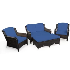 Tangkula 5 PCS Patio Rattan Sectional Sofa Set Outdoor Furniture Conversation Set Cushioned Loveseat Sofa Ottoman 20 Tangkula 5 PCS Patio Rattan Sectional Sofa Set Outdoor Furniture Conversation Set Cushioned Loveseat Sofa Ottoman -Tangkula GUEST 53b797dc 70f6 4129 83c7 be4d0b1edf32