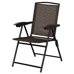 Tangkula Set Of 4 Folding Sling Chairs Steel Armrest Patio Garden Pool Adjustable Back -Tangkula GUEST 53ebe31d 9415 4027 a16b 8827c83c7498