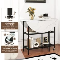 Tangkula Round Outdoor Dining Table For 4 People 36 Inch Acacia Wood Patio Table For Yard -Tangkula GUEST 542348b3 1f12 45f8 8541 ca3448d89f5f