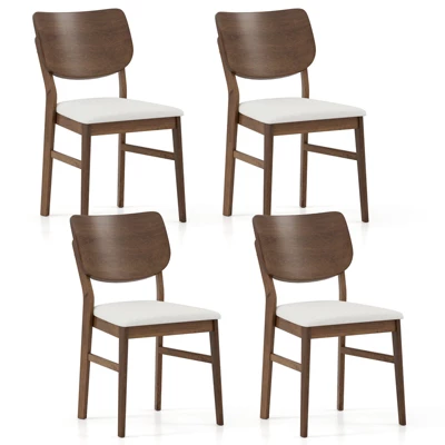 Tangkula Dining Chairs Set Of 4 W/ Rubber Wood Frame Padded Seat Curved Back Living Room 13 Tangkula Dining Chairs Set Of 4 W/ Rubber Wood Frame Padded Seat Curved Back Living Room - Image 11