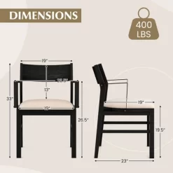 Tangkula Dining Chair W/ Arms Set Of 4 Modern Kitchen Chairs W/ Contoured Backrest Black & Beige 15 Tangkula Dining Chair W/ Arms Set Of 4 Modern Kitchen Chairs W/ Contoured Backrest Black & Beige -Tangkula GUEST 543cd6dd 9170 455a abd3 b408f9e6cac3
