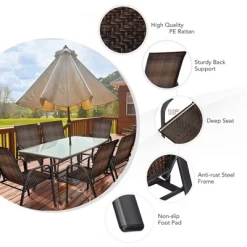 Tangkula 6PCS Outdoor PE Wicker Stacking Dining Chairs Patio Arm Chairs 18 Tangkula 6PCS Outdoor PE Wicker Stacking Dining Chairs Patio Arm Chairs -Tangkula GUEST 546750f6 a88b 47e4 80ba 2168fb34197f