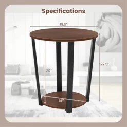 Tangkula Industrial End Table Sofa Side Table Set Ot 2 Nightstand W/ Storage Shelf -Tangkula GUEST 548028ac 4ce5 446f adfc 718bc1451a93