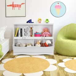 Tangkula Multi-Bin Kids Toy Storage Organizer Toy Display Shelf Bookcase