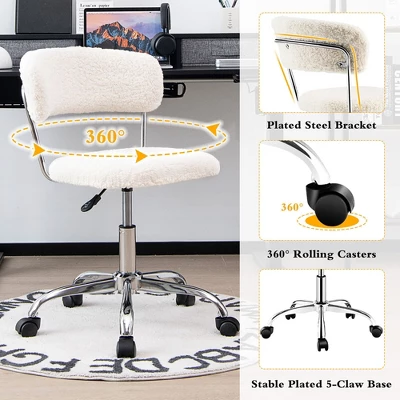Tangkula Computer Desk Chair Adjustable Office Chair Swivel Vanity Chair 6 Tangkula Computer Desk Chair Adjustable Office Chair Swivel Vanity Chair - Image 4