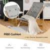 Tangkula Foldable Wood Beach Sling Chair With 3 Adjustable Positions Indoor Living Room Chaise Lounge Grey -Tangkula GUEST 555aca43 960c 4150 957a 3902c3bdc136