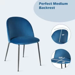 Tangkula Dining Chair Set Of 4 Upholstered Velvet Chair Set W/ Metal Base For Living Room -Tangkula GUEST 55872675 c3ac 4867 83ee c8a55560ddb6