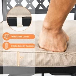 Tangkula 2/4 PCS Patio Swivel Dining Chairs Kitchen Garden Metal Armchairs W/Cushions -Tangkula GUEST 55b75512 0bb8 4499 ac14 446f76f6b3d0