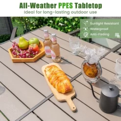 Tangkula 59" X 35" Large Rectangle Outside Table W/ Metal Legs Accommodate Up To 6 14 Tangkula 59" X 35" Large Rectangle Outside Table W/ Metal Legs Accommodate Up To 6 -Tangkula GUEST 562876f5 bdf3 4aec 8182 8975f34530e4