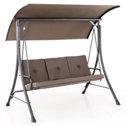 Tangkula 3-Seat Outdoor Porch Swing W/ Adjustable Canopy Thickened Cushions Metal Frame 13 Tangkula 3-Seat Outdoor Porch Swing W/ Adjustable Canopy Thickened Cushions Metal Frame -Tangkula GUEST 5633b6a2 a0e5 4faf a1b2 676e84ff793b