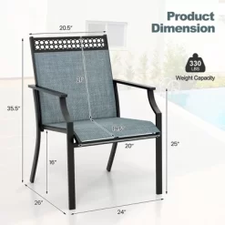 Tangkula Patio Dining Chairs Set Of 4 All Weather Outdoor Chairs W/ High Back & Armrests Blue -Tangkula GUEST 56465174 f13a 4b82 8a76 0dc1ae79e2f9