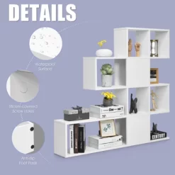 Tangkula 5-Shelf Modern Ladder Corner Bookshelf Display Storage Rack For Home&Office -Tangkula GUEST 56af5dd2 6d8e 4dec 97ed aedd1d5a0164