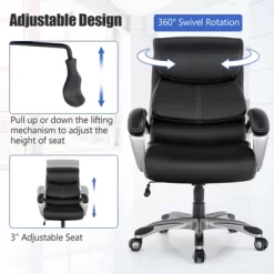 Tangkula Adjustable Executive Chair Rolling High Back Leather Office Chair Black 18 Tangkula Adjustable Executive Chair Rolling High Back Leather Office Chair Black -Tangkula GUEST 56d5bf31 bccf 4e9b b2e3 fad9df8fa00e