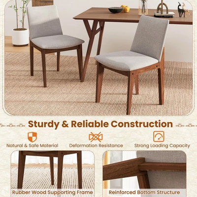 Tangkula Wooden Dining Chairs Of 4 W/ Added Cushions High Curved Back For Dining Room 6 Tangkula Wooden Dining Chairs Of 4 W/ Added Cushions High Curved Back For Dining Room - Image 4