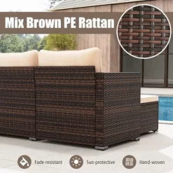 Tangkula 4 Seats Outdoor Patio Furniture Set L-Shaped Couch Set For Yard -Tangkula GUEST 5864581e 80ef 42b6 8561 411bc32bc77c