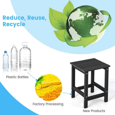Tangkula 2PCS 14" Patio Adirondack Side Table HDPE Square Weather Resistant Garden 7 Tangkula 2PCS 14" Patio Adirondack Side Table HDPE Square Weather Resistant Garden - Image 5