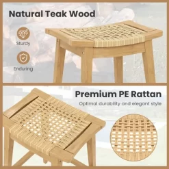 Tangkula 3 Piece Patio Bar Set Round Cocktail Table W/ 2 Rattan Saddle Stools 15 Tangkula 3 Piece Patio Bar Set Round Cocktail Table W/ 2 Rattan Saddle Stools -Tangkula GUEST 58ad8209 70cb 4343 8f3a 4214d12d3257