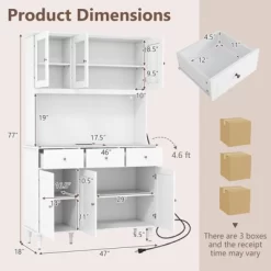 Tangkula 77" Tall Kitchen Pantry Storage Cabinet With LED Lights And Power Outlets 18 Tangkula 77" Tall Kitchen Pantry Storage Cabinet With LED Lights And Power Outlets -Tangkula GUEST 58dc3a3a 8ad9 46d8 ac46 83b819817f43