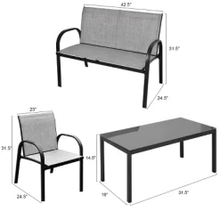Tangkula 4PCS Chairs Set Coffee Table Patio Garden Modern Furniture Brand New 11 Tangkula 4PCS Chairs Set Coffee Table Patio Garden Modern Furniture Brand New -Tangkula GUEST 59354d4a 300c 4941 8679 f1cc0d7ac6d5