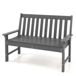 Tangkula Garden Bench All-Weather HDPE 2-Person Outdoor Bench For Front Porch Backyard -Tangkula GUEST 594b71f7 a507 448b 9f03 4ea7904c0a21