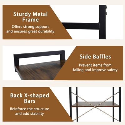 Tangkula Kitchen Bakers Rack W/ Power Outlet 4 Tiers Coffee Bar Table W/ 2 AC Outlets 8 Tangkula Kitchen Bakers Rack W/ Power Outlet 4 Tiers Coffee Bar Table W/ 2 AC Outlets - Image 6