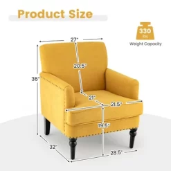 Tangkula Set Of 2 Modern Accent Chair Upholstered Sofa Chair W/ Rubber Wood Legs Yellow 13 Tangkula Set Of 2 Modern Accent Chair Upholstered Sofa Chair W/ Rubber Wood Legs Yellow -Tangkula GUEST 59a0fbbd c8d4 4381 9b84 49c42ed1e4f6