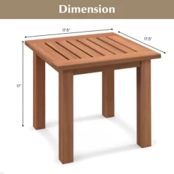 Tangkula 1PC/2PCS Patio Hardwood End Table Square Side Table With Slatted Tabletop Small Coffee Bistro Table Indoor Outdoor Side Table -Tangkula GUEST 59b524bb 0705 4eb3 9120 f4acdc0f647c