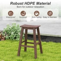 Tangkula 3PCS Outdoor HDPE Bar Table & Chair Set For 2 W/ Footrests For Garden Yard Pool -Tangkula GUEST 59c609fb 9a6a 407a aca5 ab9be5233b3a