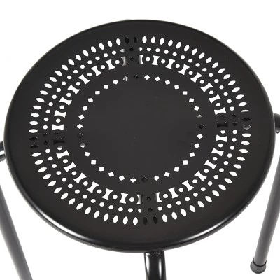 Tangkula Set Of 6 Stackable Stools Metal Chair Dining Set W/ Round Top 4 Tangkula Set Of 6 Stackable Stools Metal Chair Dining Set W/ Round Top - Image 2