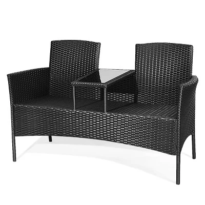 Tangkula Outdoor Rattan Furniture Wicker Patio Conversation Chair 6 Tangkula Outdoor Rattan Furniture Wicker Patio Conversation Chair - Image 4