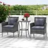 Tangkula 3-Piece Patio Furniture Set PE Wicker Conversation Bistro Set W/ A Tempered Glass Table 1 Tangkula 3-Piece Patio Furniture Set PE Wicker Conversation Bistro Set W/ A Tempered Glass Table -Tangkula GUEST 5a61ffdf 4cc7 4947 aea5 1622a7e8b38a