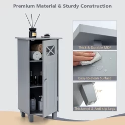 Tangkula Bathroom Cabinet Free Standing Storage Side Table Organizer Adjustable Grey 15 Tangkula Bathroom Cabinet Free Standing Storage Side Table Organizer Adjustable Grey -Tangkula GUEST 5a900327 4840 4169 a2d2 22fe2f5e9f98