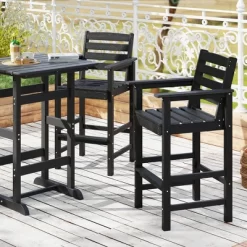 Tangkula Patio Bar Stools Set Of 4 Tall Adirondack Chair W/ Backrest Armrests & Footrests -Tangkula GUEST 5ab98dff 6007 43c2 a0c1 06bed7584b4d