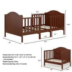 Tangkula 2-in-1 Convertible Toddler Bed Kids Wooden Bedroom Furniture W/ Guardrails 20 Tangkula 2-in-1 Convertible Toddler Bed Kids Wooden Bedroom Furniture W/ Guardrails -Tangkula GUEST 5abbde02 b8b2 4427 af12 89c72f0a7e17