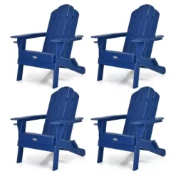 Tangkula 4PCS Patio Folding Adirondack Chair Weather Resistant Cup Holder Yard Navy -Tangkula GUEST 5b24ec16 f5fa 4777 83aa 965716f71d3e