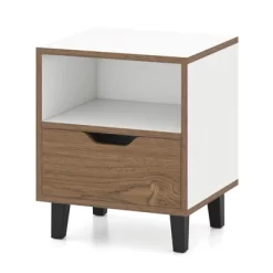 Tangkula Nightstand Mid Century Modern Bedside Table W/ Drawer Open Storage Shelf 13 Tangkula Nightstand Mid Century Modern Bedside Table W/ Drawer Open Storage Shelf -Tangkula GUEST 5b4c0a64 074f 420b 975a fbb063979af7