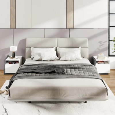 Tangkula Modern Minimalist Nightstand W/ Drawer Asymmetrical Bed Side Table End Table 11 Tangkula Modern Minimalist Nightstand W/ Drawer Asymmetrical Bed Side Table End Table - Image 9