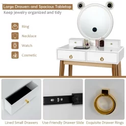 Tangkula Makeup Dressing Vanity Table Set W/ Touch Screen Mirror -Tangkula GUEST 5ba3a388 6d50 4984 a69d f5a825c9d5d8