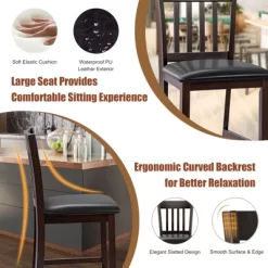 Tangkula Set Of 2 Bar Stools Counter Height Pub Chairs W/ PU Leather Seat&Rubber Wood Legs 15 Tangkula Set Of 2 Bar Stools Counter Height Pub Chairs W/ PU Leather Seat&Rubber Wood Legs -Tangkula GUEST 5ba49ff3 8ae6 41bc 90e5 ea22d813642e