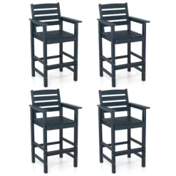 Tangkula Patio Bar Stools Set Of 4 Tall Adirondack Chair W/ Backrest Armrests & Footrests -Tangkula GUEST 5ba62c7b ec04 459e 8a28 9c5aac3981f0