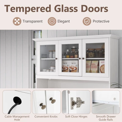 Tangkula 77" Tall Kitchen Pantry Storage Cabinet With LED Lights And Power Outlets 9 Tangkula 77" Tall Kitchen Pantry Storage Cabinet With LED Lights And Power Outlets - Image 7