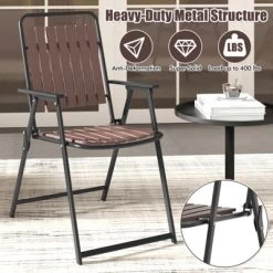 Tangkula 4 Pcs Patio Folding Chairs Portable Outdoor Dining Chairs W/ PP Seat & Back -Tangkula GUEST 5c0a2731 7801 498e bce0 35bfb6754827