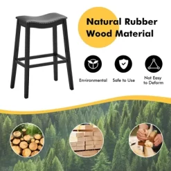 Tangkula Set Of 2 Saddle Bar Stools Bar Height Kitchen Chairs W/ Rubber Wood Legs 18 Tangkula Set Of 2 Saddle Bar Stools Bar Height Kitchen Chairs W/ Rubber Wood Legs -Tangkula GUEST 5c70cbc7 d9fc 4686 89cf 821b4225f384