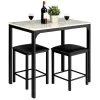Tangkula 3 Pieces Counter Height Table Set 2 Chairs Bar Dining Room Faux Marble